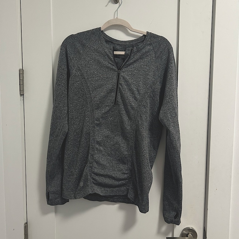 Athleta 1/4 Zip Gray Pullover Crewneck Top